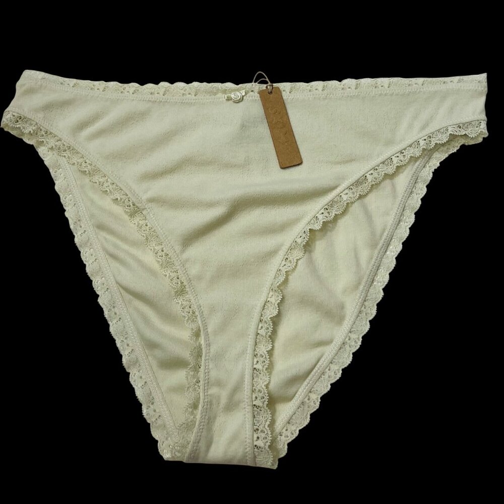 SKIMS Lace Pointelle Cheeky Brief‎ Bone 3X